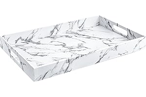 18x12 White Faux Leather Decorative Kitchen Trays