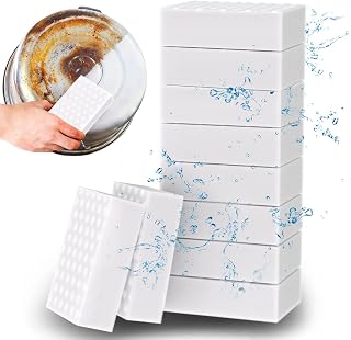 Magic Sponge Eraser,10 Pack 2X Extra Durable Melamine Sponge Foam, All-Purpose Washing Up Cleaning Sponge Scourers Pads, White Power Scrub Non-Scratch Sponge Cleaner for Kitchen, Dish, Bathroom,Wall