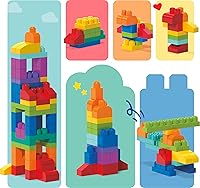Vista 7 de Mega Bloks First Builders - Juego de juguetes de bloques para niños pequeños, bolsa de construcción grande con 80 piezas y almacenamiento, a partir
