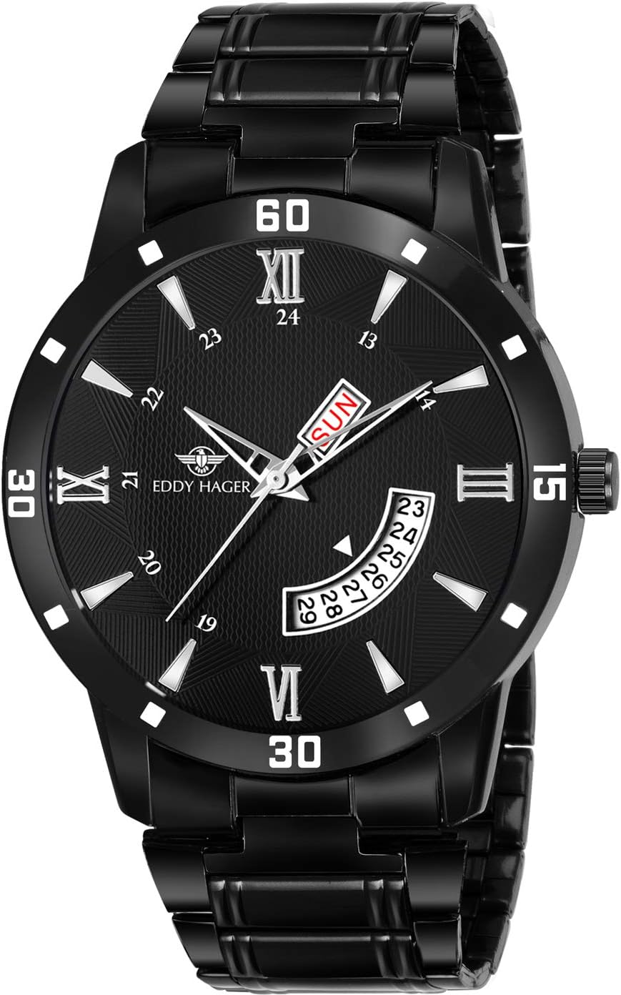 Eddy Hager Black Day and Date Men's Watch EH-256-BK