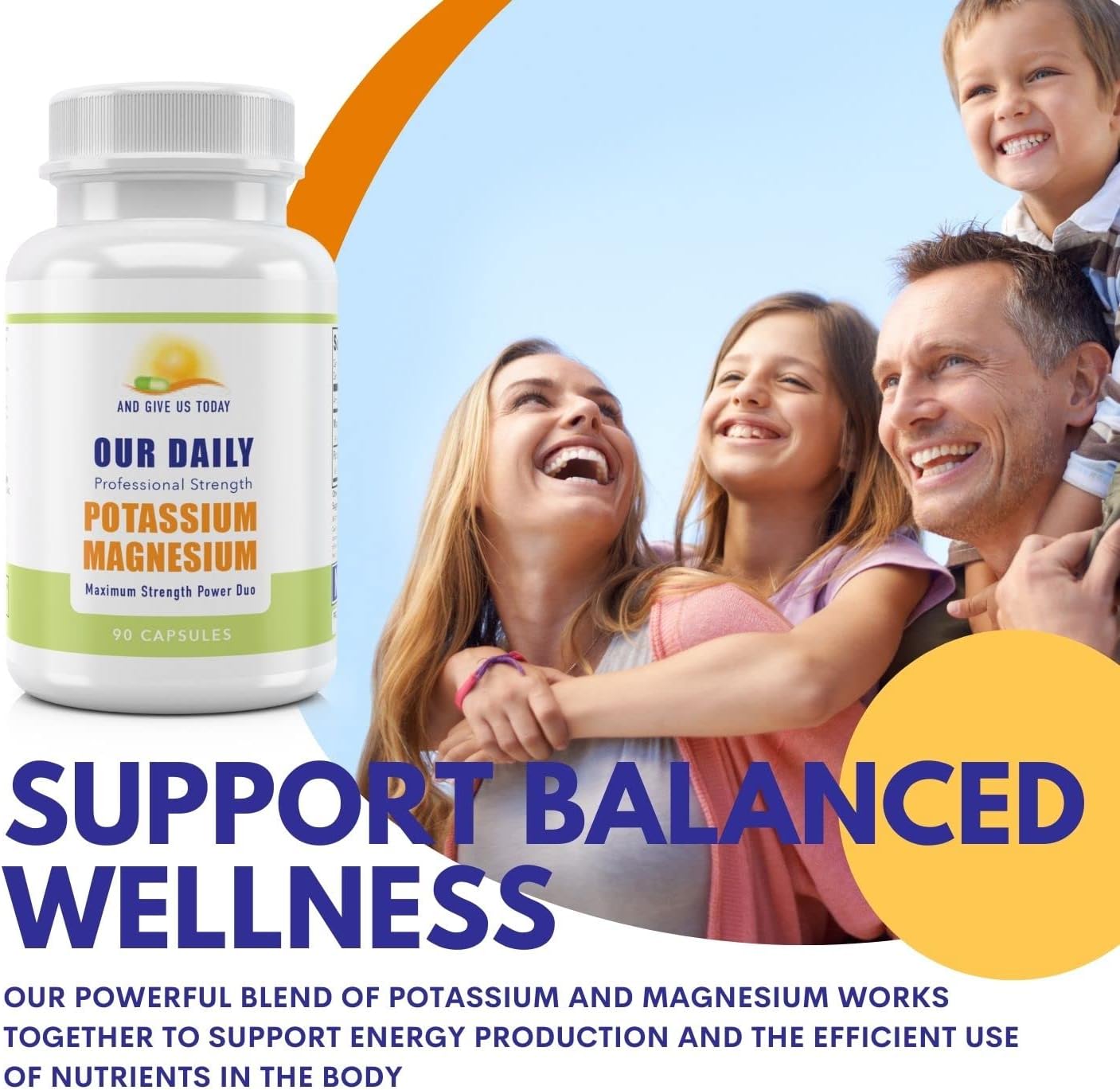 Our Daily Vites Magnesium Potassium Complex 90 Capsules Supplement High Absorption Magnesium Aspartate Oxide Support Vascular Health & Leg Cramp Potassium Aspartate Chloride