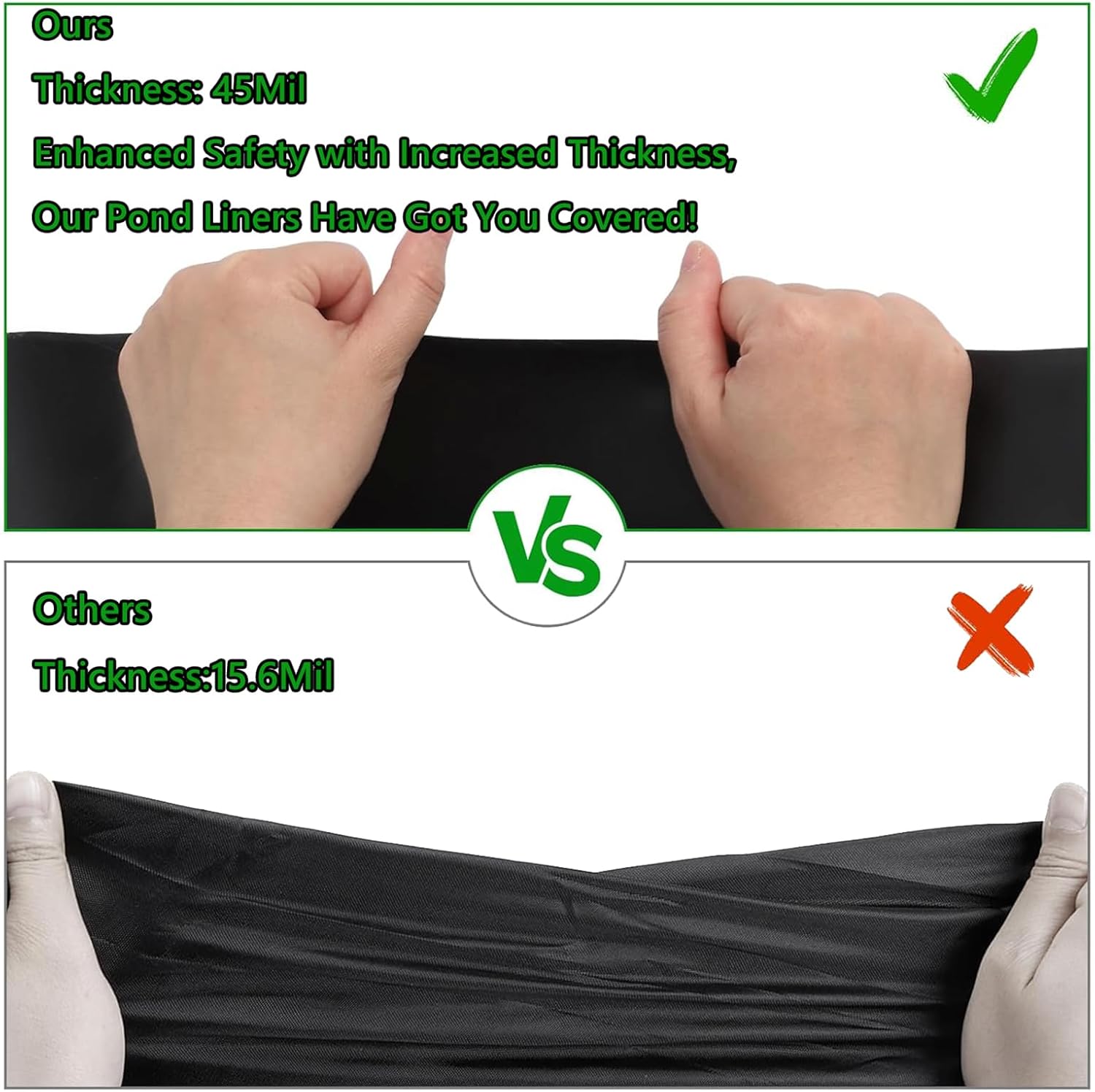 Small Pond Liner Liners for Outdoor Ponds Black Liner Waterfall Fish Garden Fountain Durable，Durable Black Pond Liner 2x6m - Flexible PVC for Water Gardens, Koi Ponds, Fountains & Waterfalls