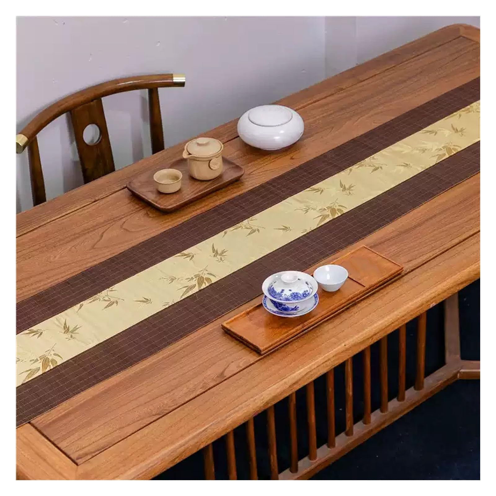 Runner da tavola in bambù, tovagliette lavabili in stile giapponese, per tavolo da pranzo e cucina, tovaglia versatile per casa da tè, 30 x 60 cm