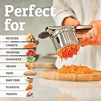 Vista 5 de Pasapurés y prensa para patatas de PriorityChef, hace pure de patatas ligeros y esponjosos a la perfección, 100 % de acero inoxidable.