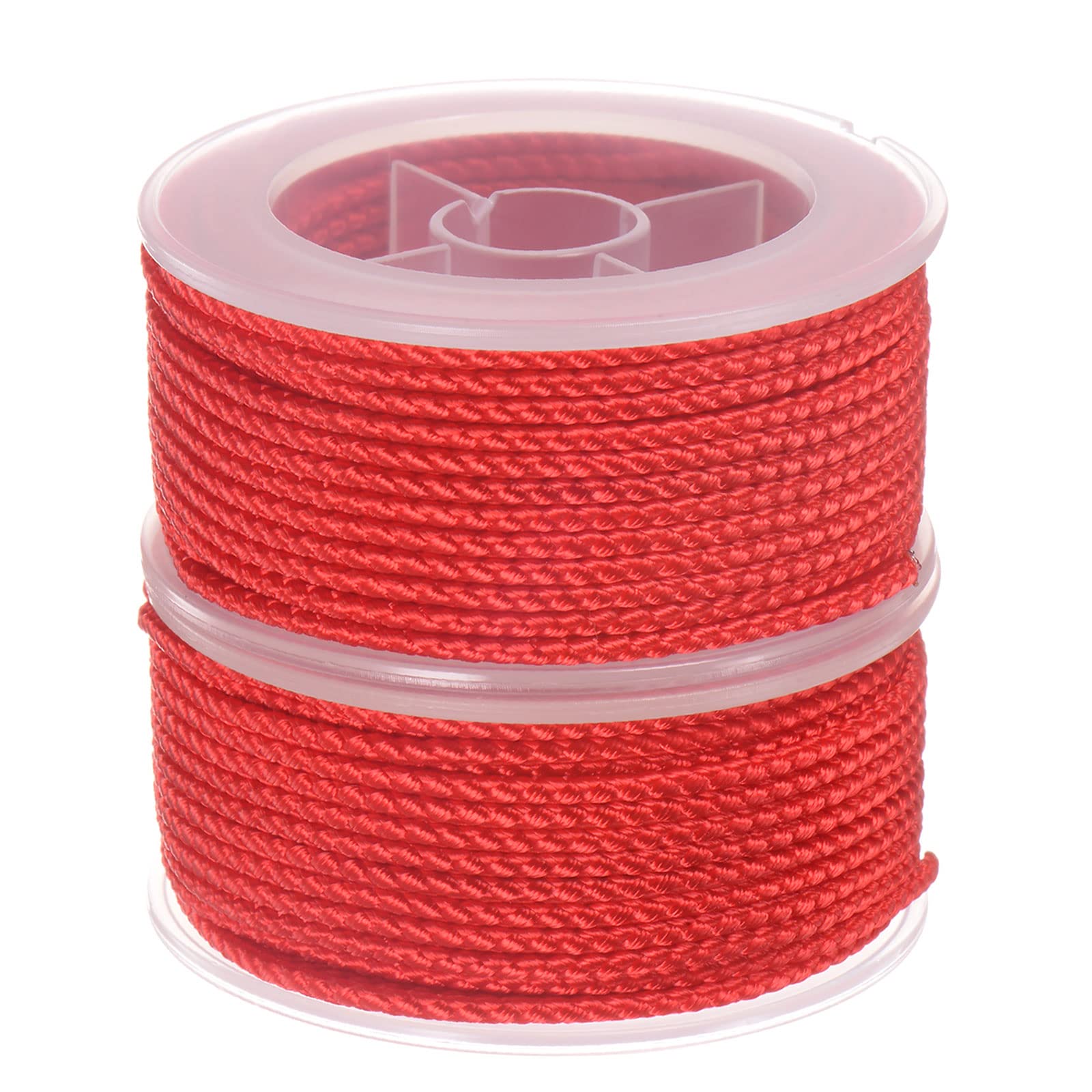 Cuerda de nailon trenzado de 2 mm que no se deshilacha para crear pulseras y joyas rojas