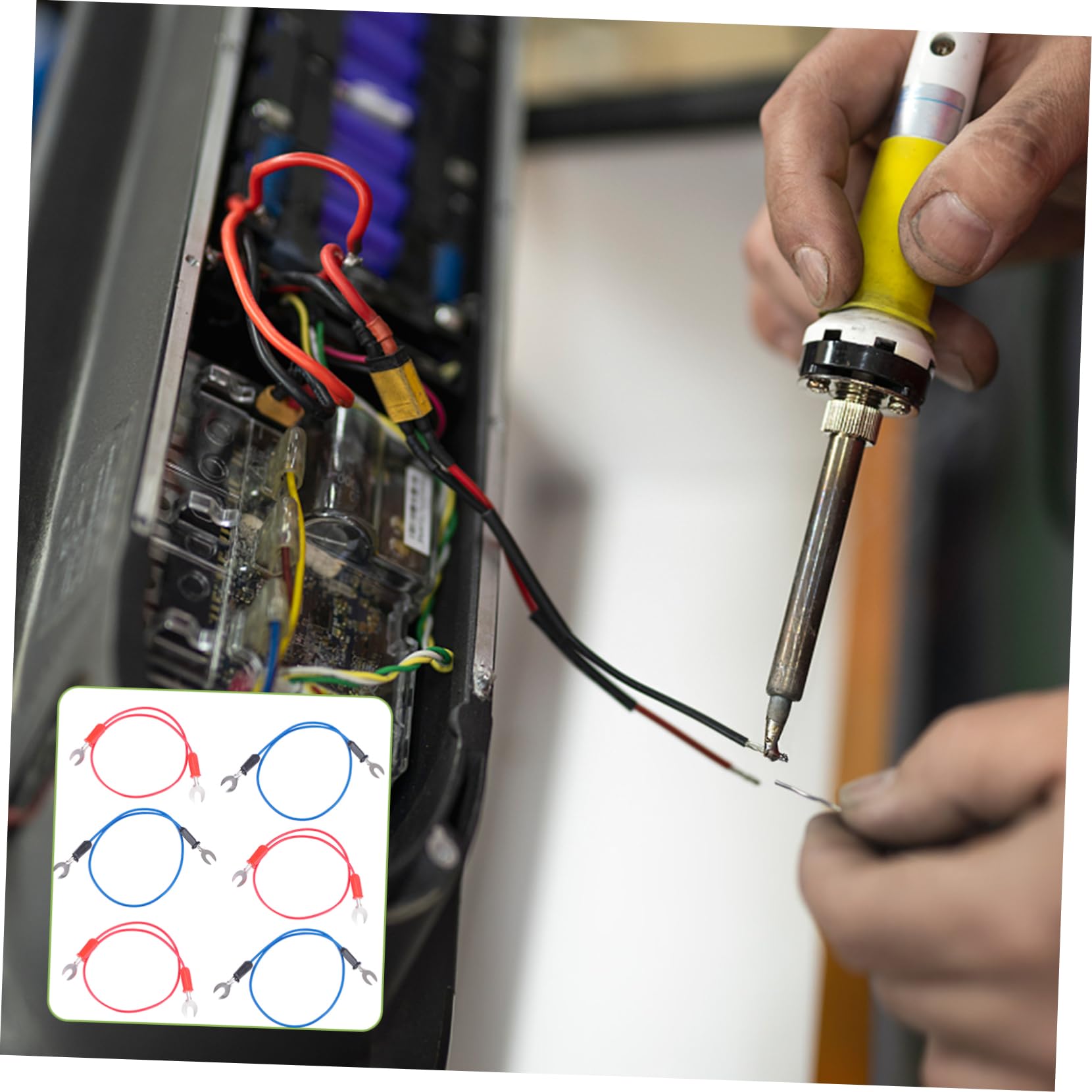 KICHOUSE 6 Pack U-Shaped Experimental Fork Wire Interconnect Line for Physics Education Random