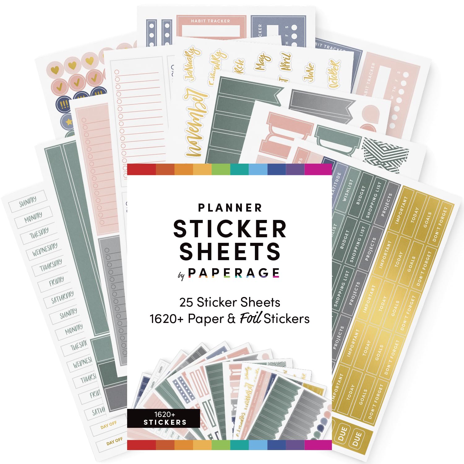 Autocollants pour journal et cahier PAPERAGE pour organiser votre routine et vos rendez-vous