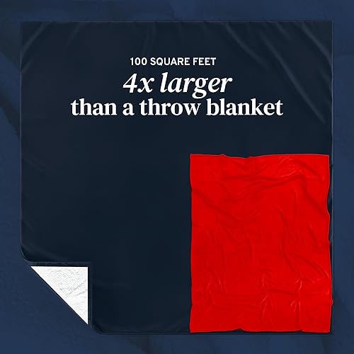Miniatura 2 de Big Blanket Co Manta Sherpa Stretch a cuadros azules  Sumérgete en la mejor manta Sherpa  Manta de 10 x 10 pies  Manta enorme perfecta para toda la