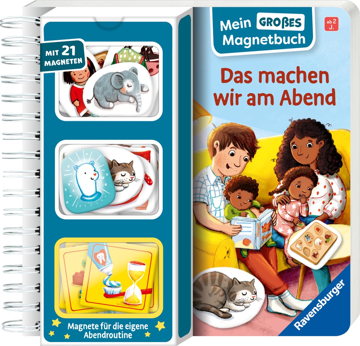 Mein großes Magnetbuch: Das machen wir am Abend - Magnet-Spielbuch ab 2 Jahren, Bilderbuch: Mit 21 Magneten
