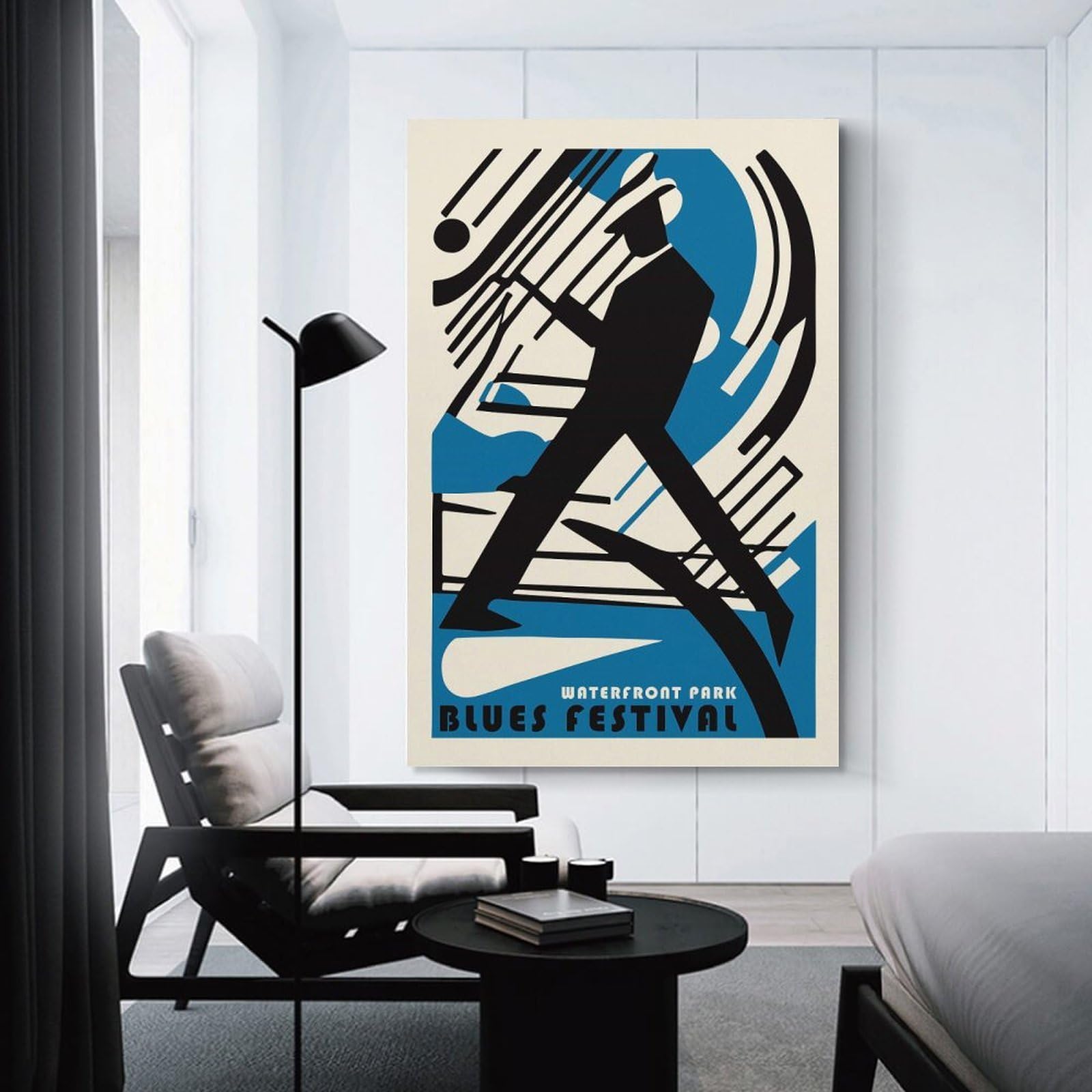 Junmoney Canvas Art Print Waterfront Park Blues Fest, 24x36inch(60x90cm), for Gallery Wall Layouts in Home Or Office, A Versatile Canvas Print for Layering