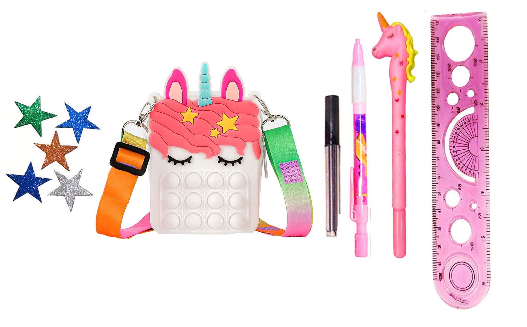 See full amazon price history chart for KOBBET® Unicorn Pop It Fidget Sling Bag & Unicorn School Stationeries Unicorn Pen Pencil with Unicorn Shoulder Bag, Crossbody Pop Sling Bag Return Gift Party Favor Stationery Gift for Girls (Style 2) KOBBET® Unicorn Pop It Fidget Sling Bag & Unicorn School Stationeries Unicorn Pen Pencil with Unicorn Shoulder Bag, Crossbody Pop Sling Bag Return Gift Party Favor Stationery Gift for Girls (Style 2) (B0BR9V7JVF) Amazon Price History, Amazon Price Tracker