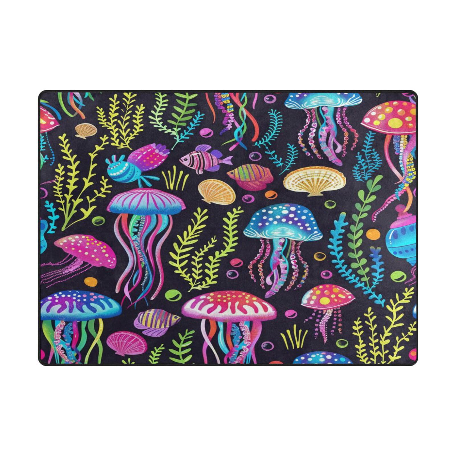 Tapis de sol contemporain marine pour une chambre à coucher apaisante