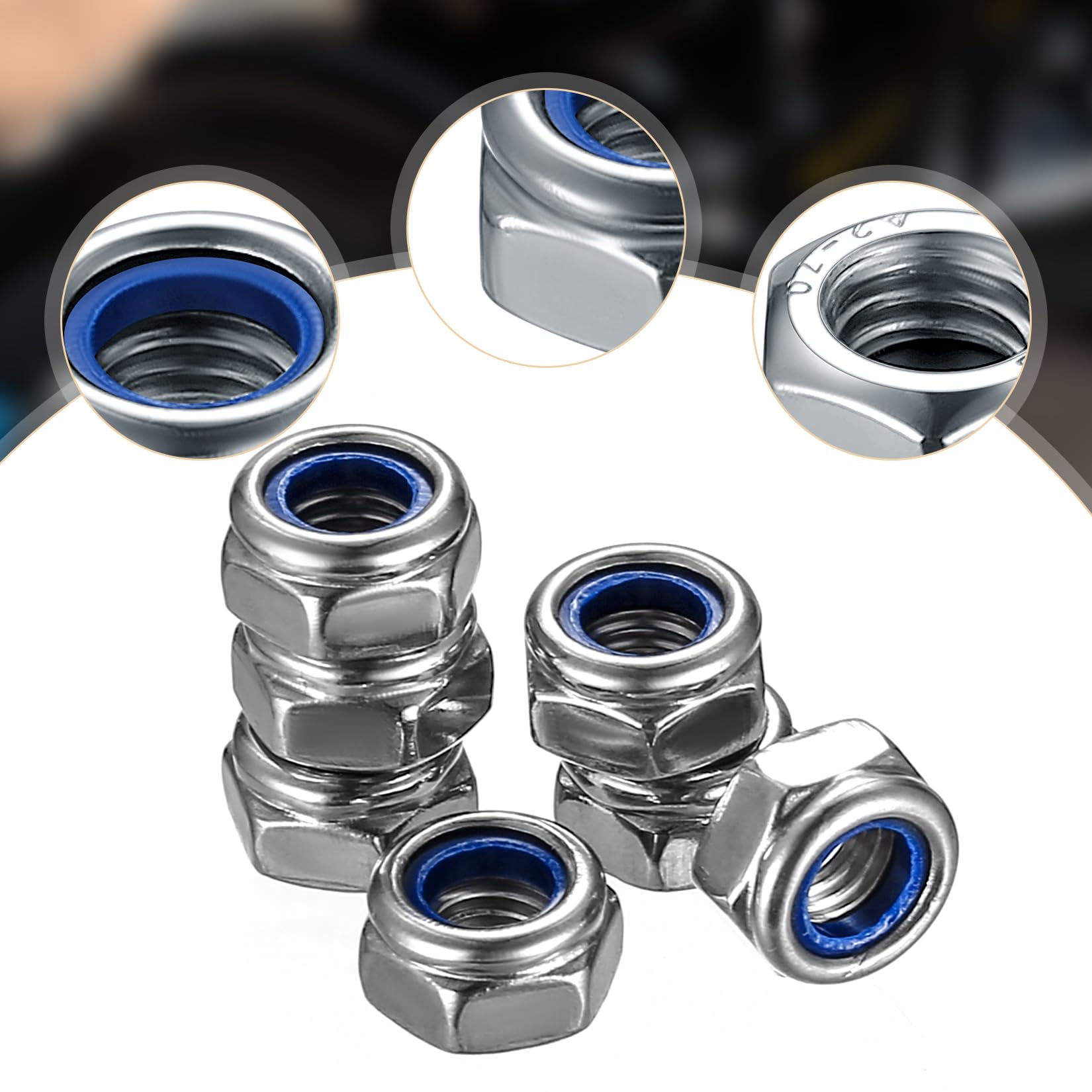 30 Dadi Autobloccanti M8 In Acciaio Inox Con Nylon | Dadi Di Sicurezza Per Fai Da Te, Meccanica - Foto 8