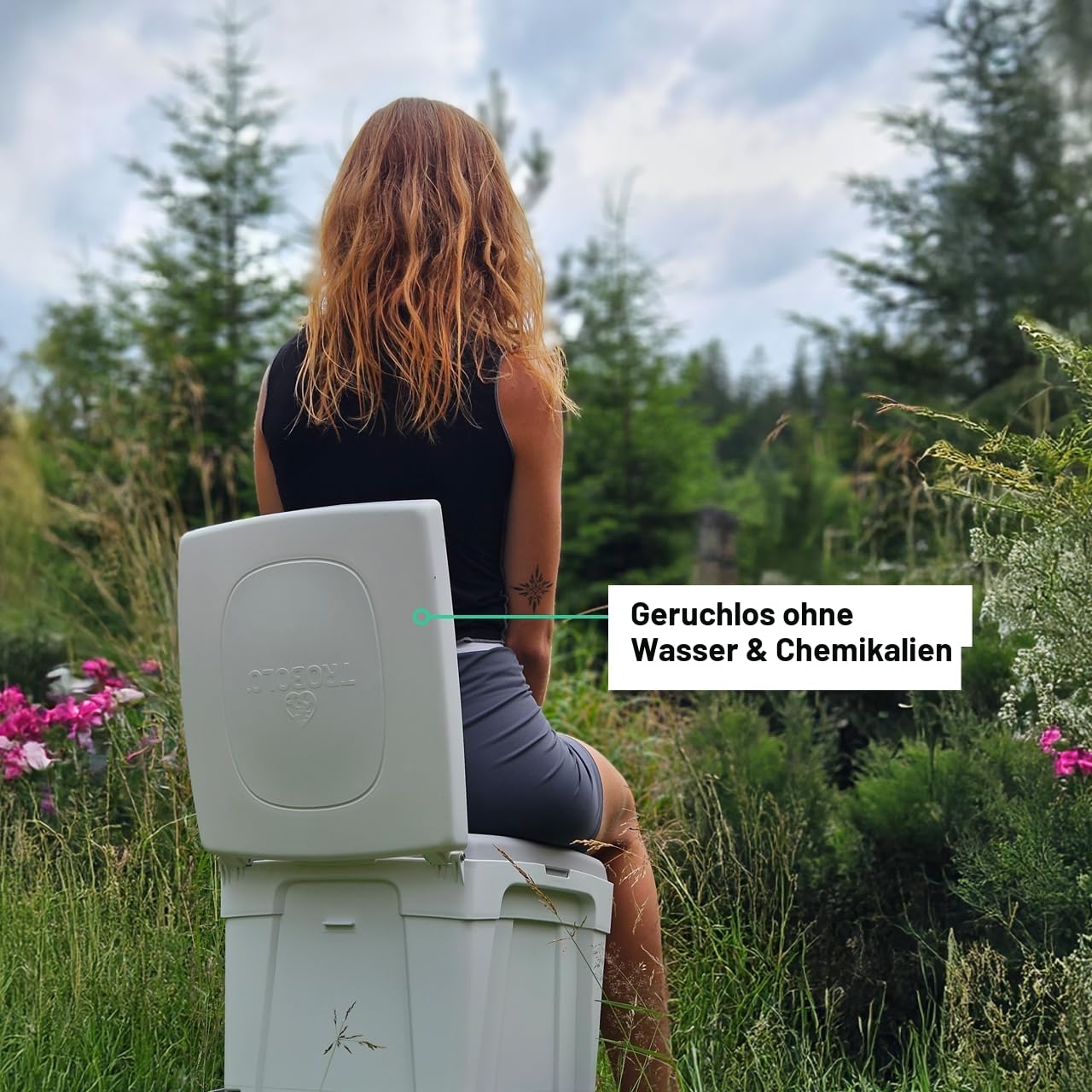 TROBOLO WandaGO Lite – Kompakte Campingtoilette [30x38x34] – Ultraleichte Trockentrenntoilette für unterwegs – Ohne Gerüche, Wasser & Chemie – Mobile Reisetoilette für Auto, Van, Camping & Boot
