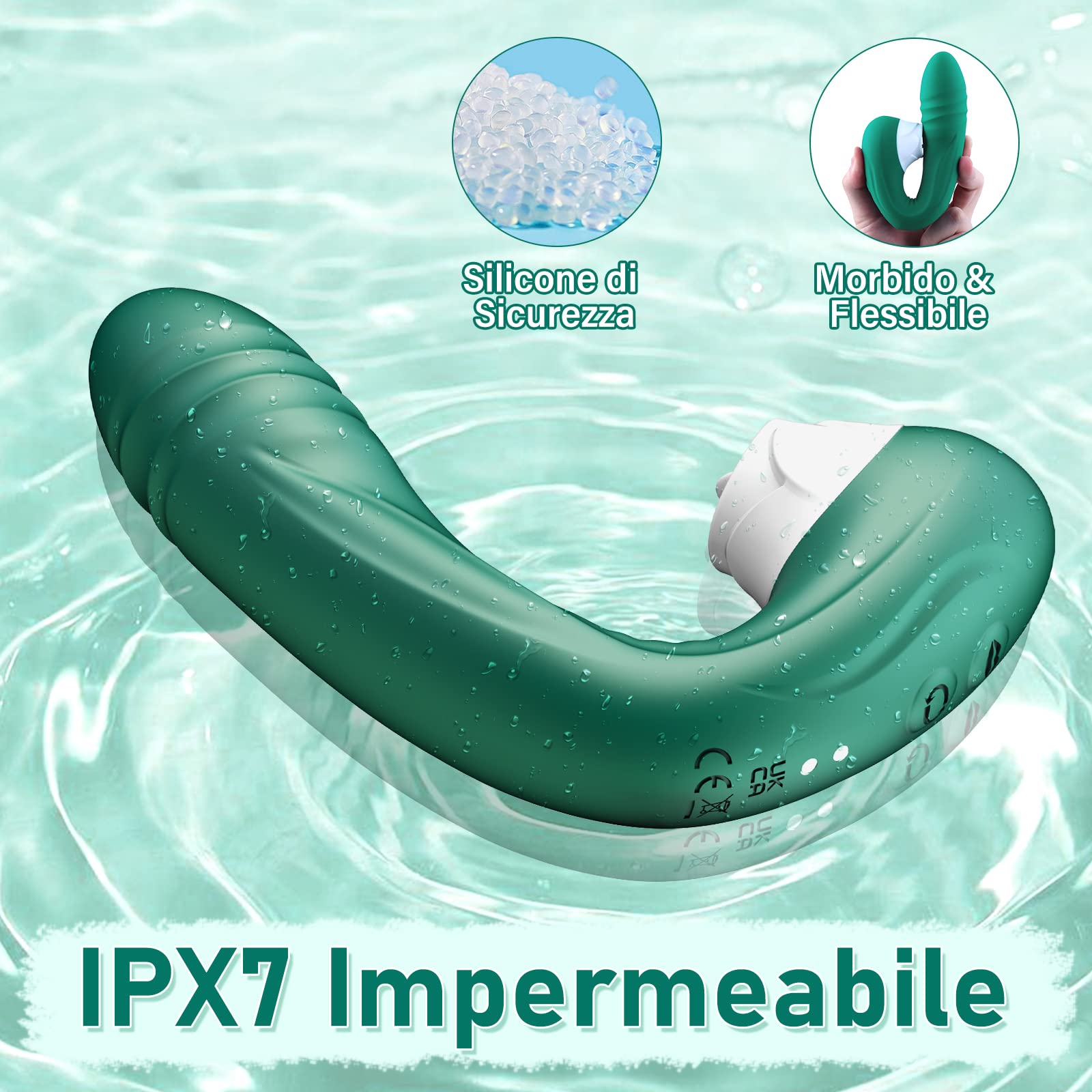 Vibratore per Punto G per Donne, Vibratore Dildo di Coppia con 10 Modalità di Spinta e Leccata, Vibratore Anale è Giocattoli Sessuali Ricaricabili con Stimolazione Clitoride, Silicone Vibratore