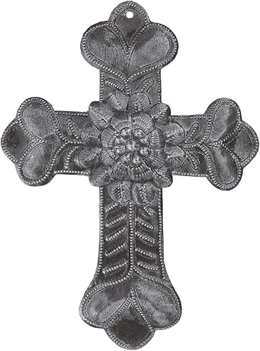 Regalos devocionales, arte de pared de metal, cruz sagrada milagro, llévate tu preocupación, ornamental, etiqueta de regalo, hecho a mano en Haití,