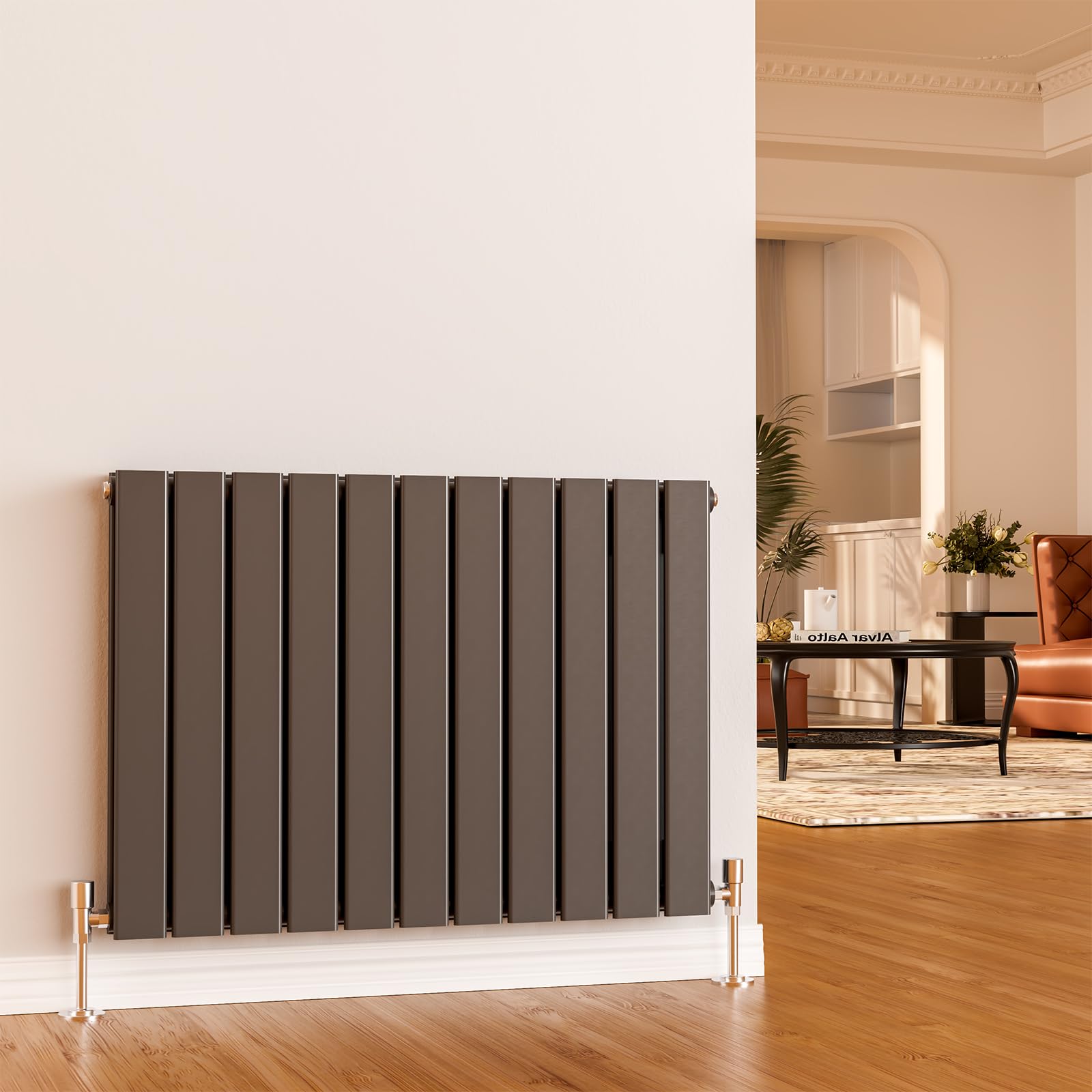 EMKE 600 x 830 mm Radiator Cover Anthracite Vertical Radiator Small Radiator Wall Mounted Modern Double Flat Panel Radiators Central Heating Radiator Bathroom Radiators for Bedroom Sitting Room