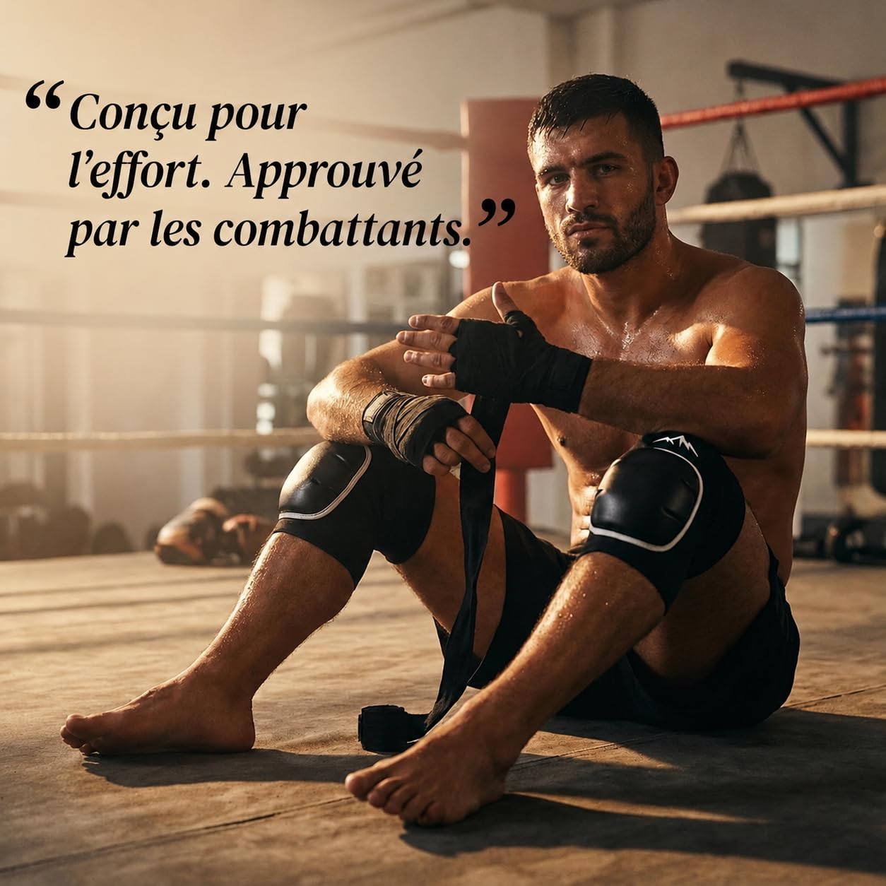 Genouillères MMA Muay Thai Boxe Thaïlandaise Rembourrage Protection Genou