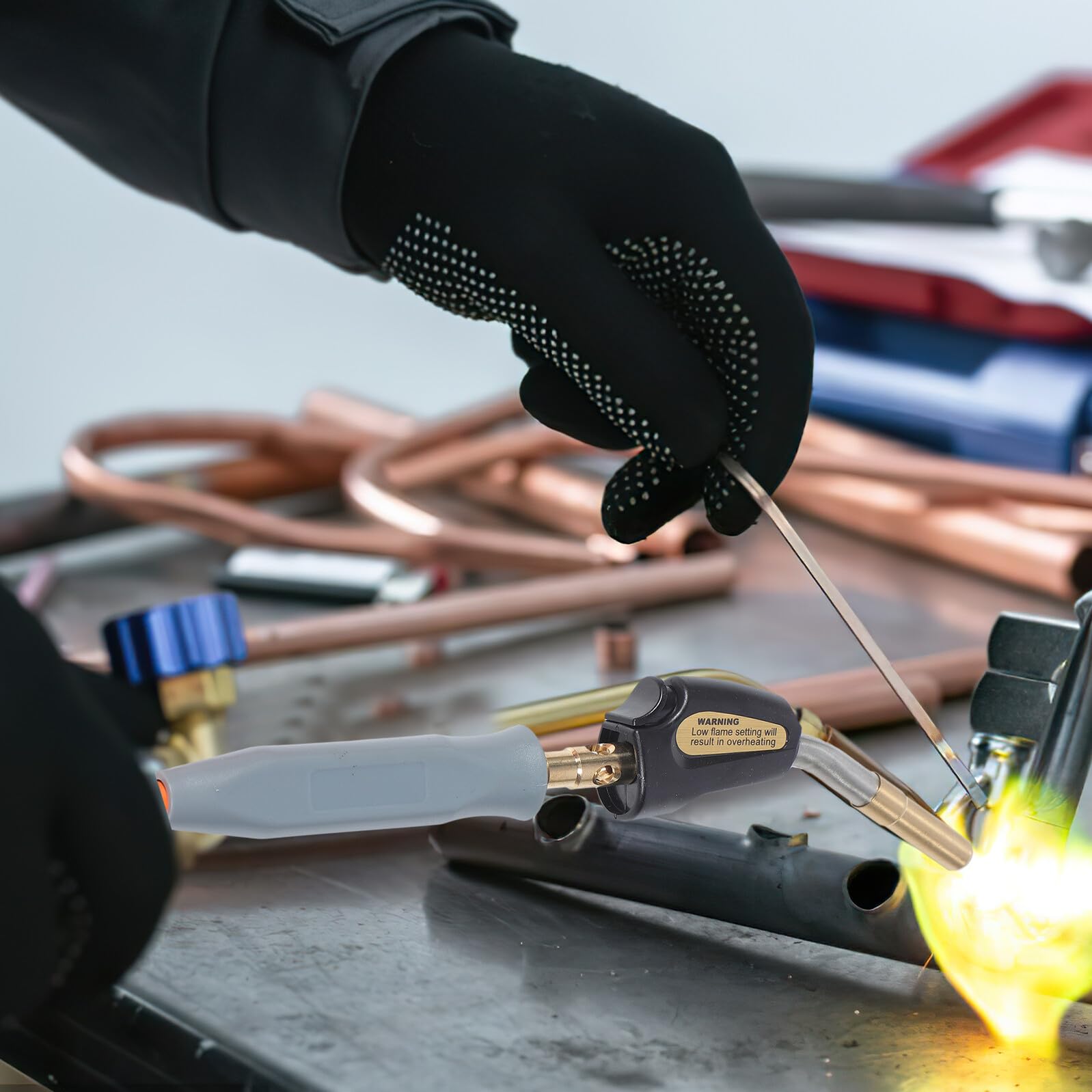 Soplete de Gas para Soldadura y Reparación con Válvula Fina Americana y Diseño Duradero Compatible con Fontanería y Cocina Gas
