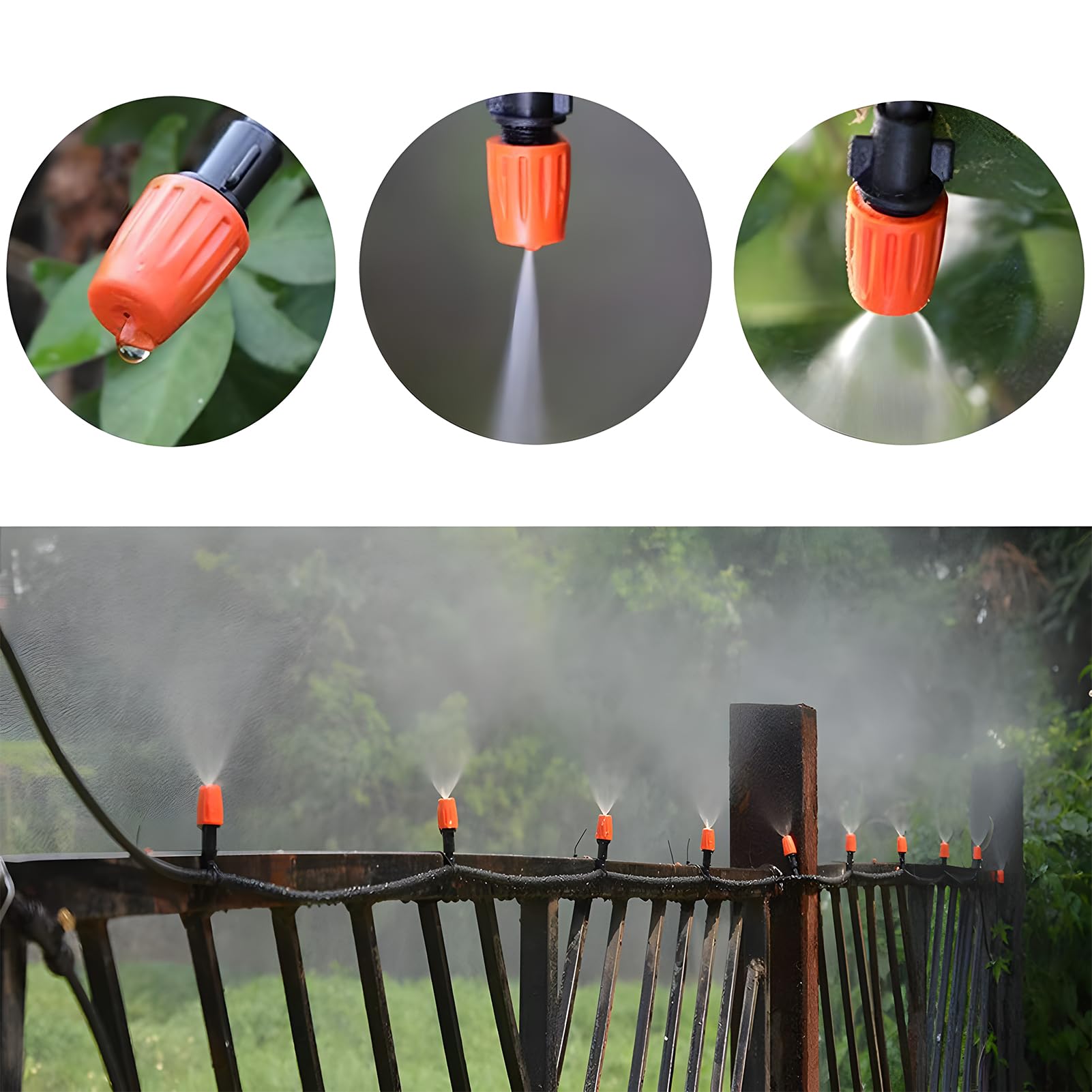 Nikou Set di 315 sistemi di irrigazione da giardino, kit per irrigazione fai da te, 60 m + 15 m, sistema di raffreddamento automatico a goccia, per paesaggio, piante, serra