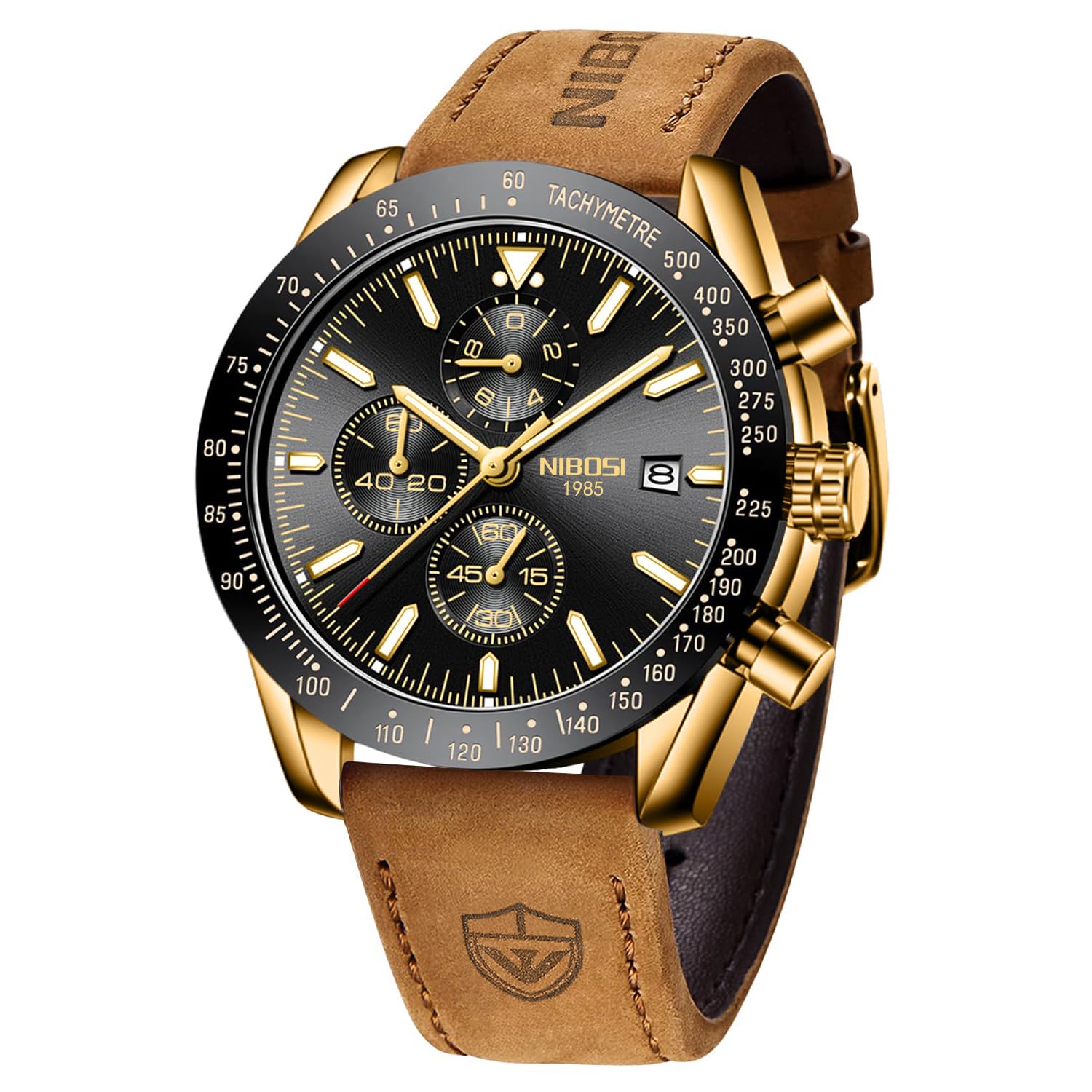 NIBOSIMen's Watch Analog Silicone Quartz Wrist Watch for Men Business Waterproof Sport Stainless Steel Dress Watch with