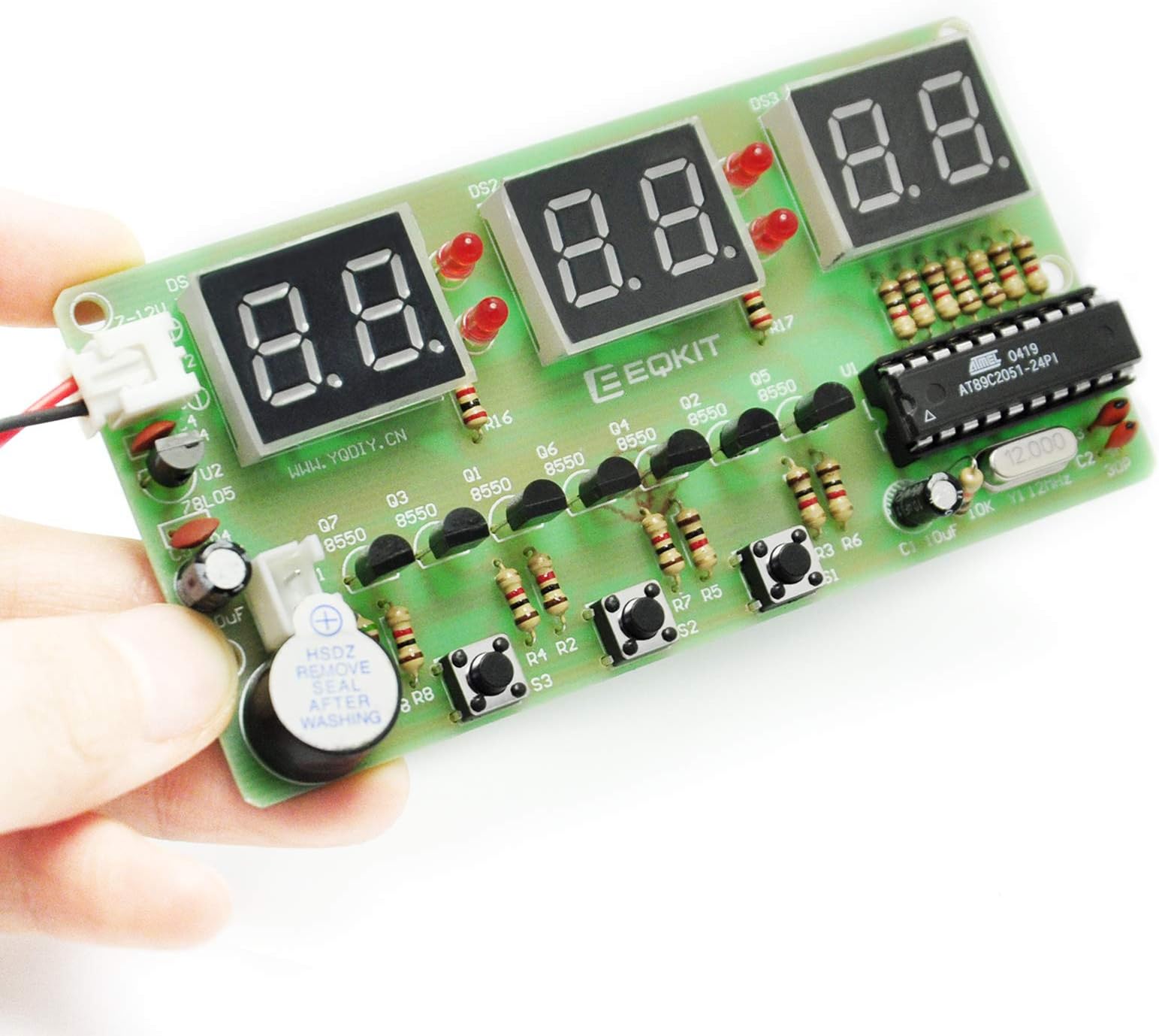 6 Bits Digital LED Electronic Clock DIY Kits PCB Soldering Practice Learning Board AT89C2051 FR-4 for Arduino EK1323