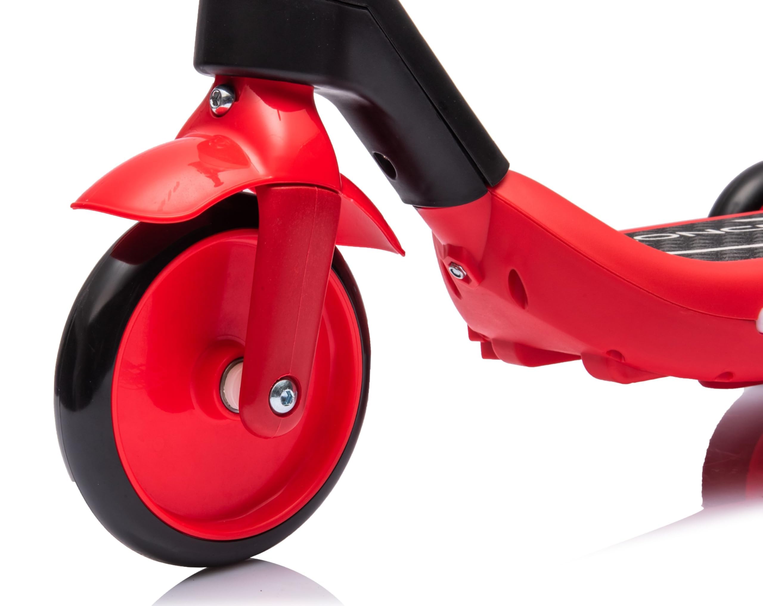 Monopattino Elettrico per Bambini 2 in 1 con Luci LED Giocattolo a Batteria 6V e a Spinta 3 Ruote Portata 30 kg