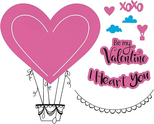 Sizzix Framelits Troquel con sellos I Heart You, multicolor