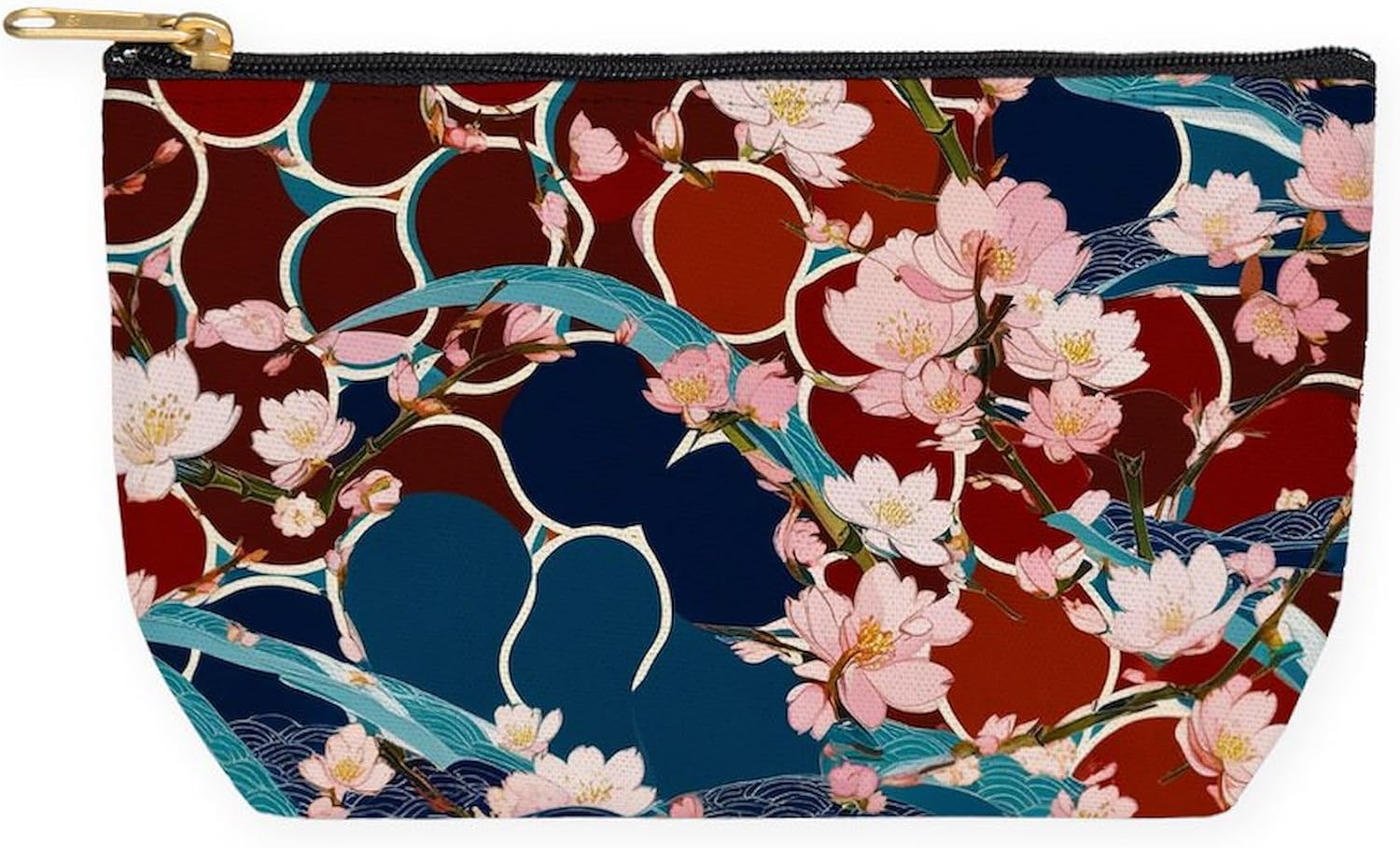 CafePress Sakura Koi Asnoha 8.5" x 4.5" Zipper Cosmetic Pouch