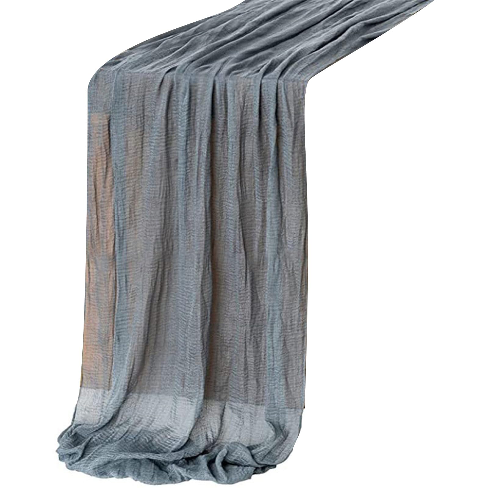 Exquisite Ruffled Table Runner Semi-Transparent Tablecloth for Home Furnishing Wedding Bridal Shower Birthday Table Runner Runners Long Gauze Semi-Transparent Decor Cloth Gauze Tablecloth for Wedding