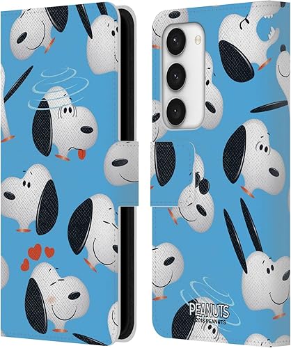 Head Case Designs Officially Licensed Peanuts Snoopy Character Patterns Leather Book Wallet Case Cover Compatible with Samsung Galaxy S23 5G