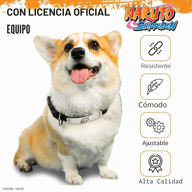 Foto 3 de 8 de Naruto - Collar de perro para perros grandes, medianos, XS/pequeños: collar de perro de anime con licencia…