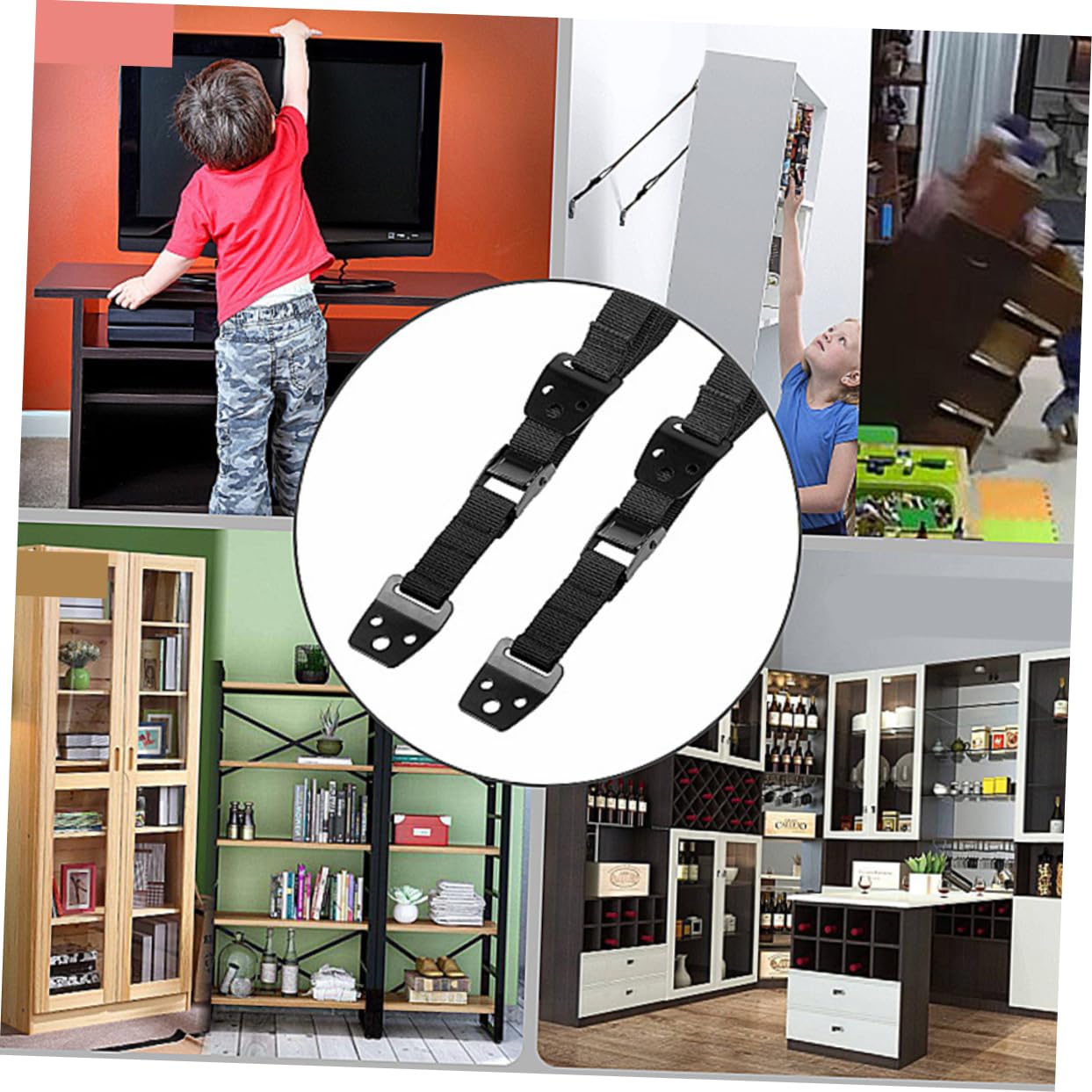 Hemoton Tv Strap Wall Anchor Furniture Strap for Boy Girl Lock Protection Heavy Duty Tv Furniture Anchor Kit