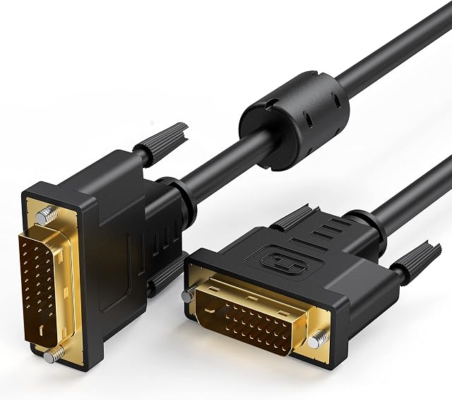 ICZI 3M DVI to DVI Cable DVI-D Dual Link 24+1 Gold Plated Cable High Speed DVI Male to DVI Male Cable with Interference Magnetic Ring, Resolutions up to 2560x1600, Tin-Plated OFC Copper Conductor