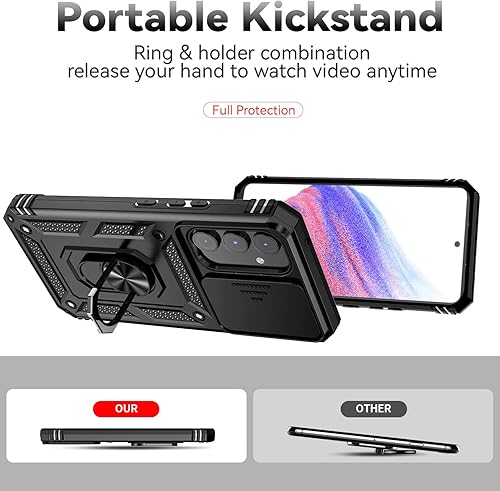 Miniatura 6 de SunStory Funda para Samsung Galaxy A54 5G con protector de pantalla HD, cubierta para cámara deslizante y soporte, Samsung A54 5G grado militar