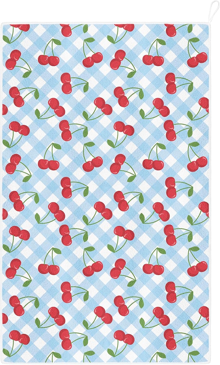 Microfiber Kitchen Towel,18×26 Inch Cute Cherries Dishcloth with Hanging Loop,Quick Dry,Highly Absorbent Towel,Reusable Towels,Lightweight Hand Towels,Kitchen Decoration,Gift for Chef, Women