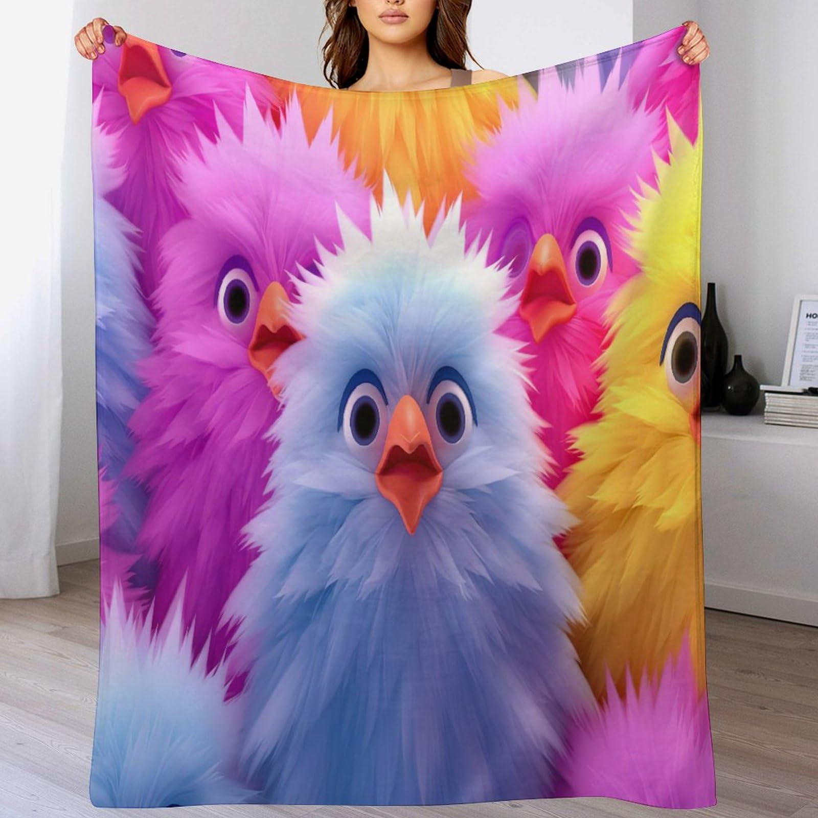 Couverture polaire flannel poulet lavable machine plaid lit 140x180