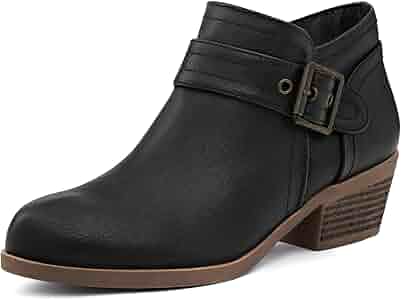 Amazon.com | mysoft Women's Ankle Boots Low Chunky Stacked