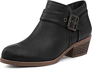 Women's Ankle Boots Low Chunky Stacked Heel Comfortable Round Toe bootie...