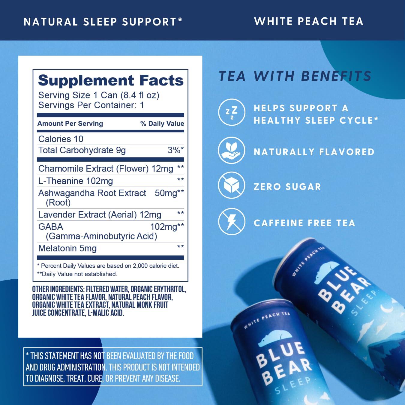 Amazon.com: Blue Bear Sleep Adaptogen Drink, Ready-to-Drink Sleep