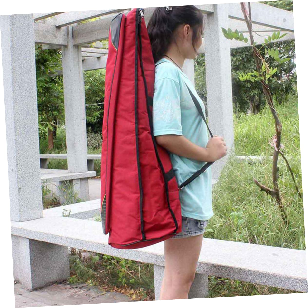 Yardwe Trombone Bag Thick Waterproof Oxford Fabric Red Portable Trombone Storage Case for Tenor Instruments