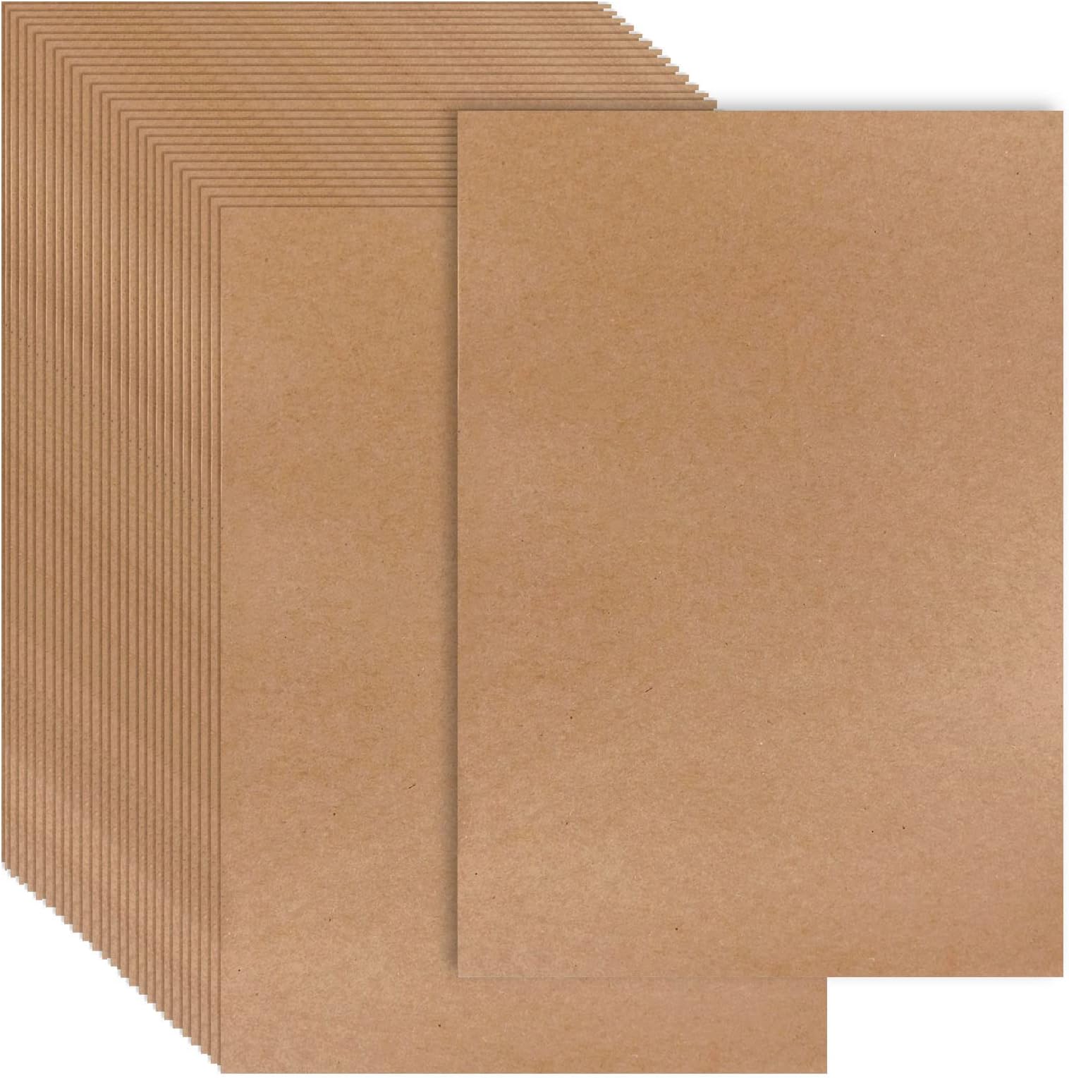 100 Sheets Brown Kraft Cardstock Thick Paper, A4 Medium Weight 70lb Cover Card Stock for Crafts and DIY Cards Making, Brochure Award and Stationery Printing, Scrapbook Supplies