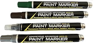 Sponsored Ad - Competitive Advantage Enamel Paint Marker MPD-15 | Permanent Waterproof UV Resistant (4-Pack Matte Black/Br...
