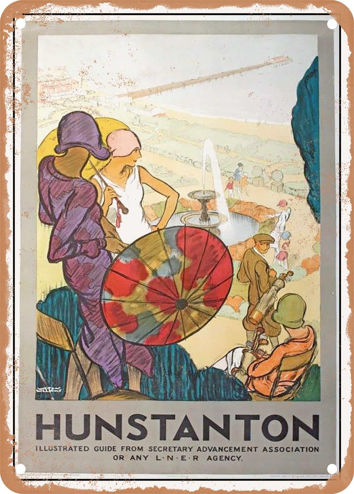 METAL SIGN - 1928 Hunstanton LNER Vintage Ad home decor