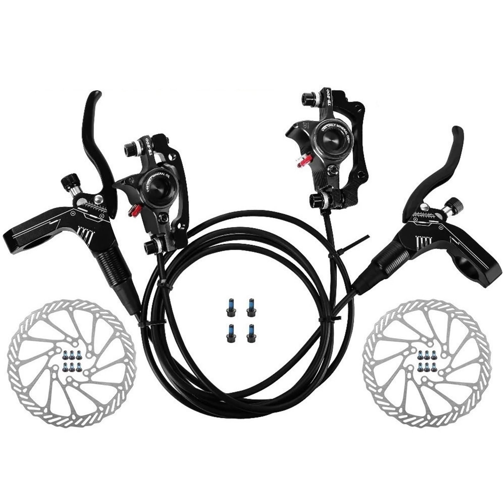 rower tylny bęben hamulcowy tylny bęben hamulcowy Rower MTB hydrauliczny hamulec tarczowy ciśnienie oleju zacisk zaciskowy hamulec 160mm przedni tylny uchwyt A słupek B rower CNC(160MM-BLACK-RF-LR)