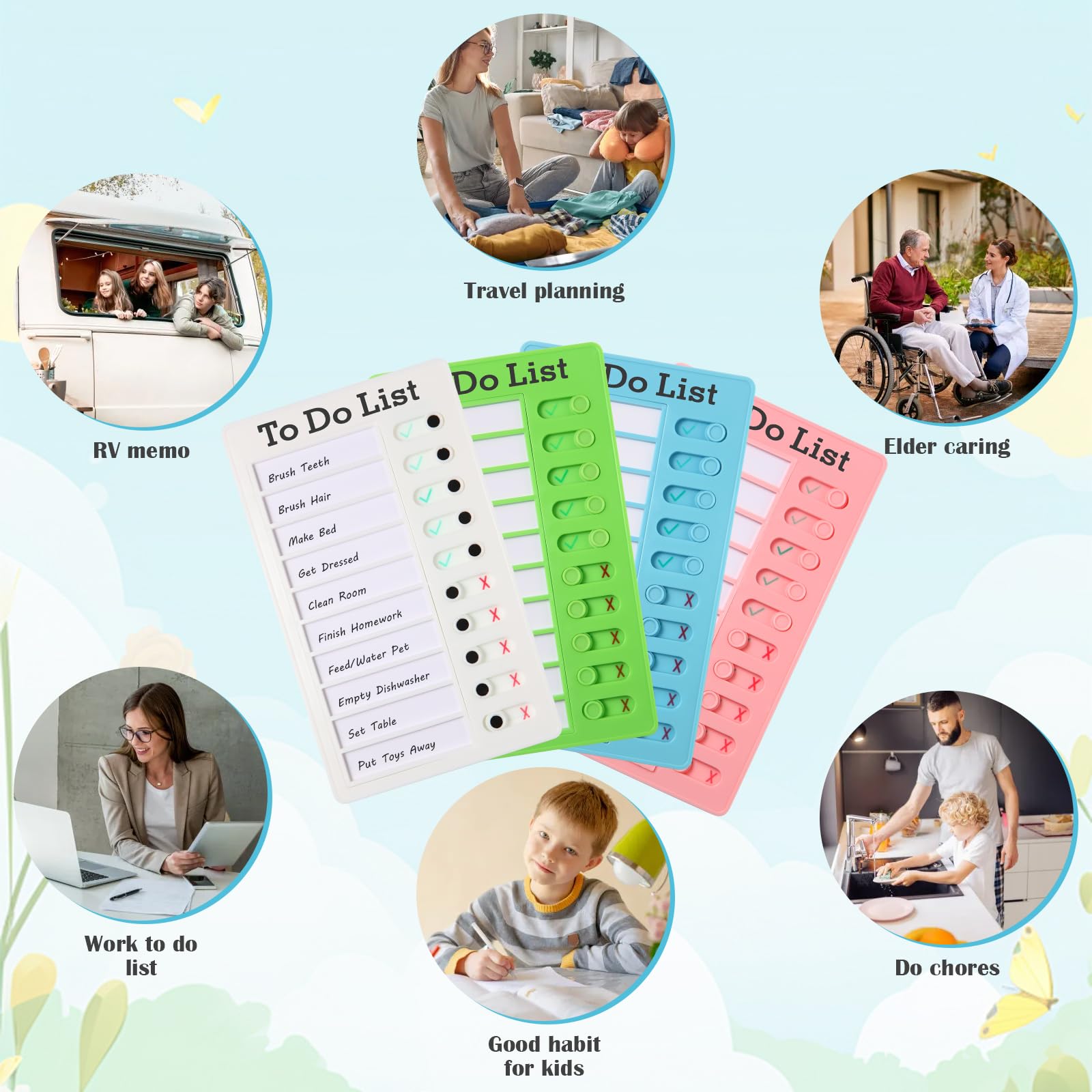 Snapklik.com : 4 Pcs Chores Chart For Kids, Daily Routine Chore Chart ...