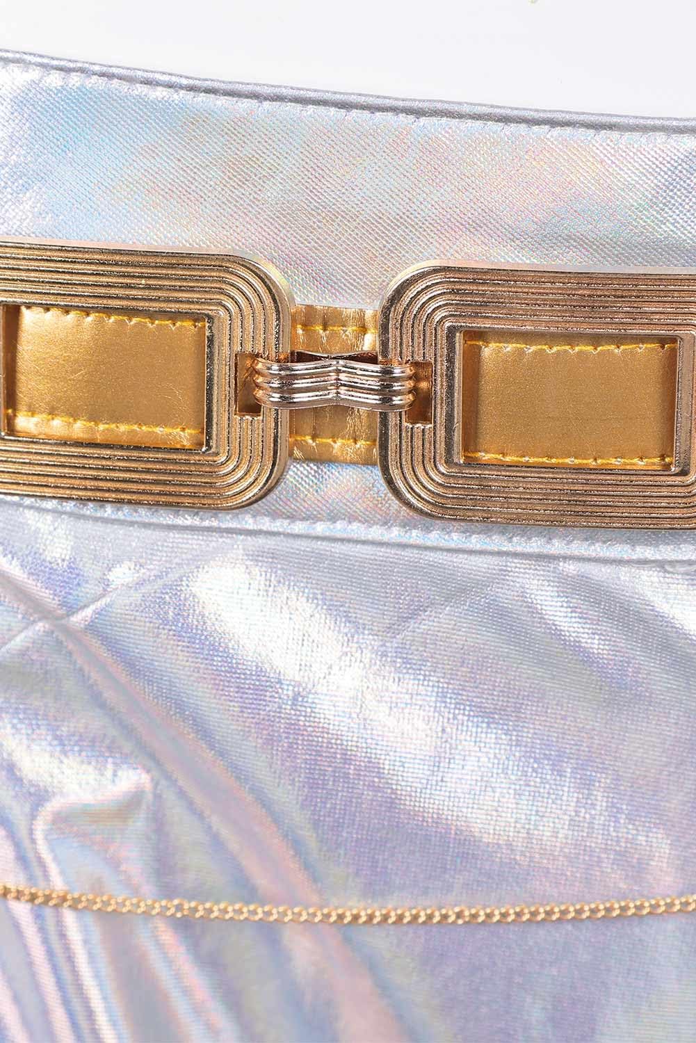 Adult Cosplay Costume Shirt High Neck Crop Tank Top Shorts Gold Belt Halloween Outfit