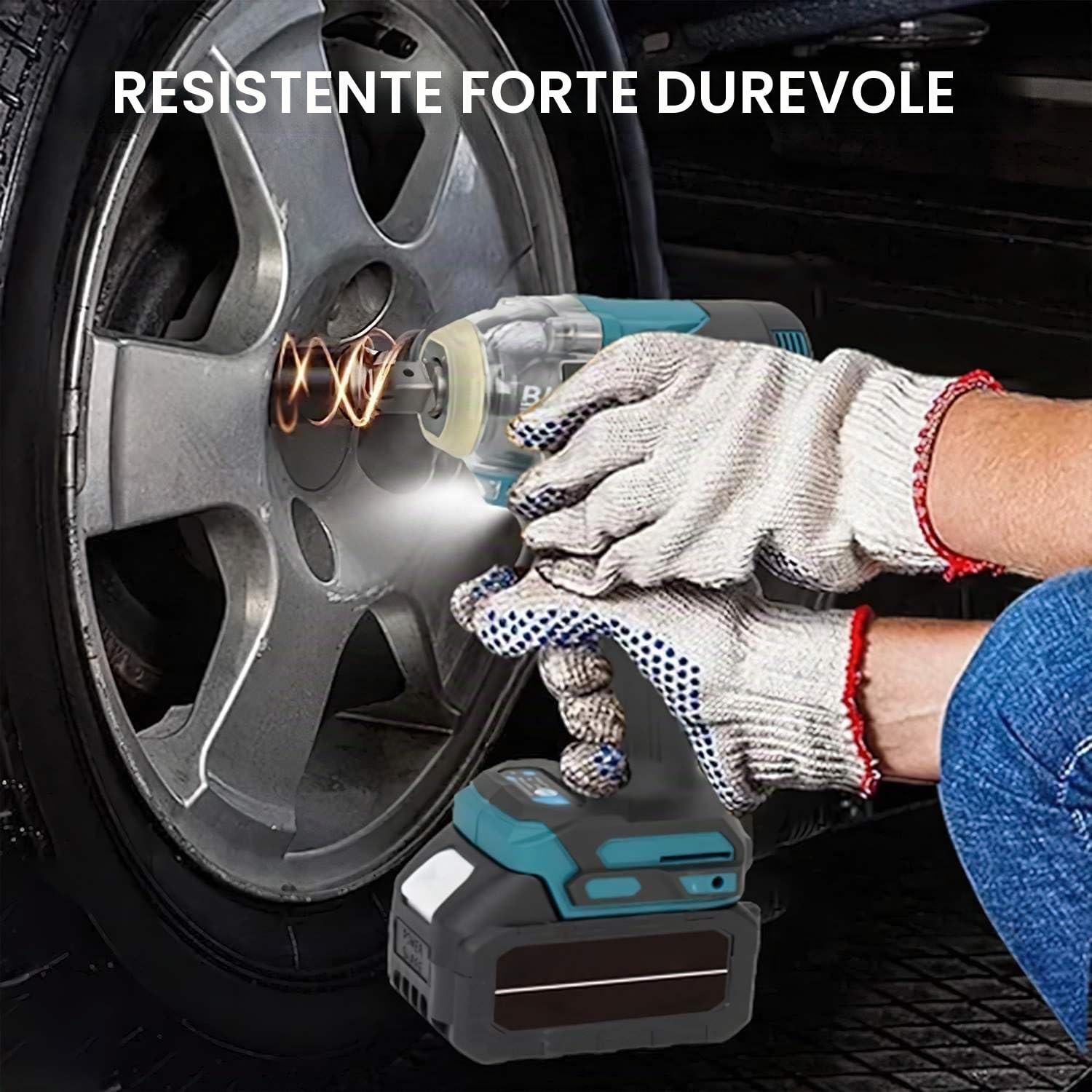 Avvitatore a percussione a batteria con due batterie 21V elettrico 3 in 1 1200 N.m, avvitatore a percussione 6700 giri/min, con luce LED, 5 bussole per casa, auto, fai da te (1200 Nm)