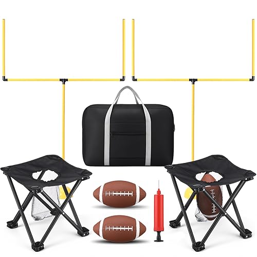 Realspring 2 Set Football Goal Post Yard Football Chairs Outdoor