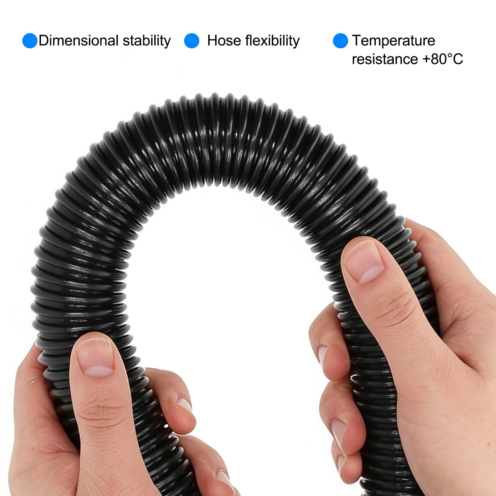 Flexibler Staubsaugerschlauch, 50mm 5 Meter Staubsaugerverlängerung Wellrohrschlauch für Trockner, Entlüftungsschlauch für Wäschetrockner, kompatibel mit den meisten Staubsaugern (50mm 5 Meter)